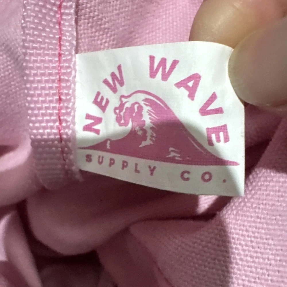 New Wave Supply Pink Jumbo Tote Bag Elephant Wide Straps Cotton Canvas Pockets
